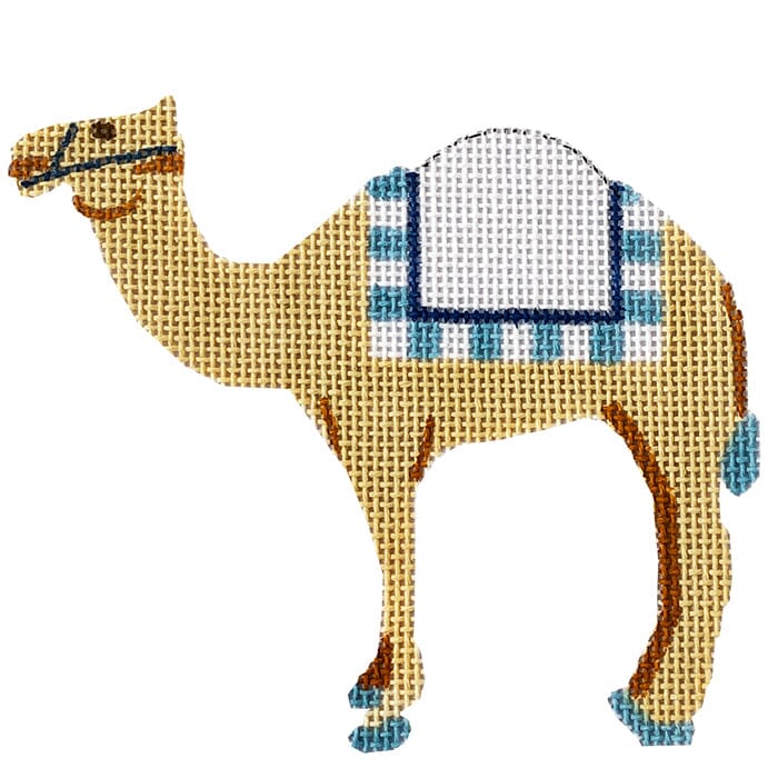 Nativity in Blue & White Camel Painted Canvas Patricia Sone - 1