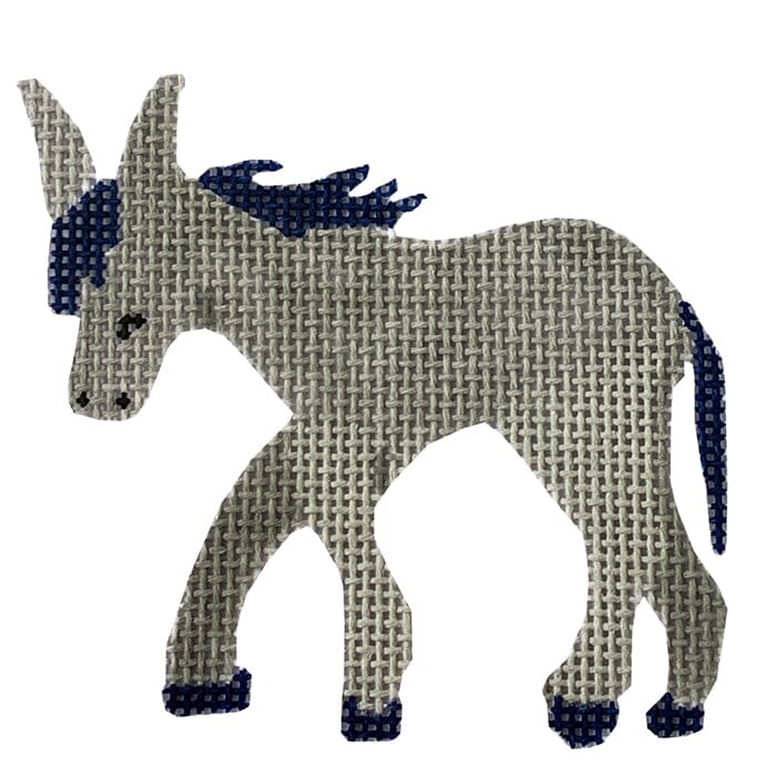 Nativity in Blue & White Donkey Painted Canvas Patricia Sone - 1