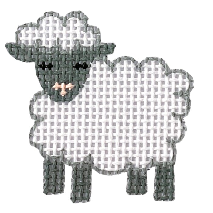 Nativity in Blue & White Sheep Painted Canvas Patricia Sone - 1