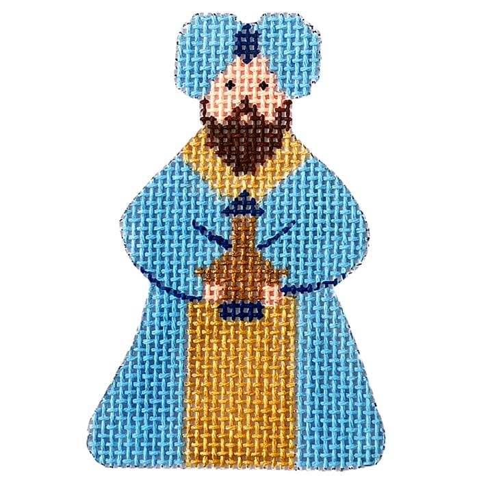 Nativity in Blue & White Wise Man 1 Painted Canvas Patricia Sone - 1
