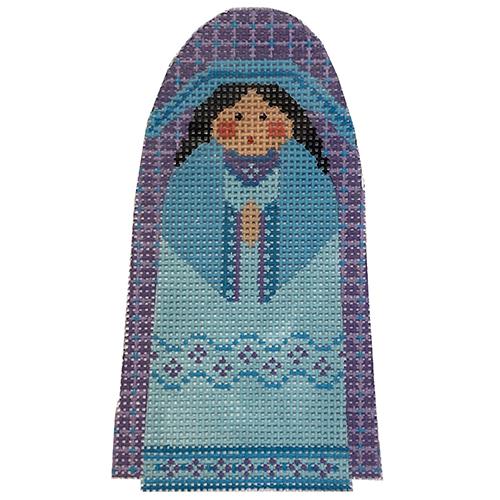 Nativity Mary with Stitch Guide Painted Canvas Danji Designs - 1