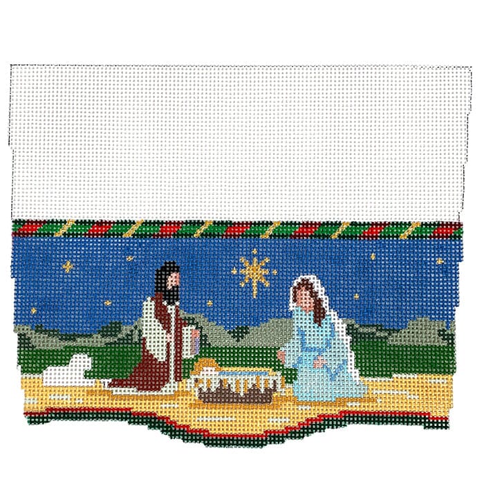 Stocking - Nativity hand-painted needlepoint stitching canvas