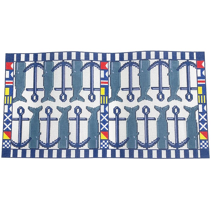 Nautical Backgammon Board Painted Canvas Halcyon House Designs - 1