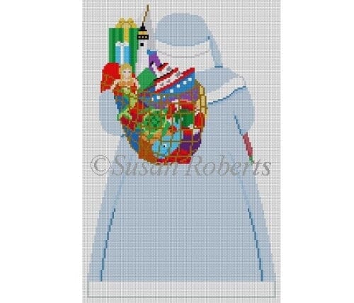 Nautical Santa Tree Topper Back Only Painted Canvas Susan Roberts Needlepoint Designs Inc. - 1
