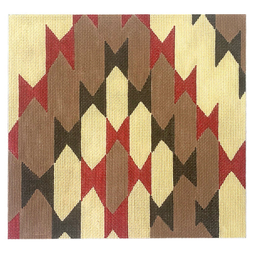 Navajo 1 in Brown Red & Tan Painted Canvas All About Stitching/The Collection Design - 1