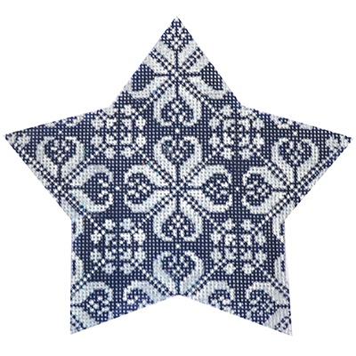 Navy Nordic Star All Over Painted Canvas Kirk & Bradley - 1