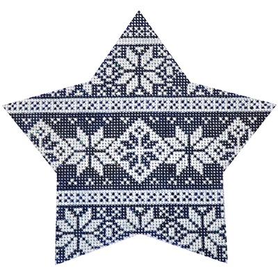 Navy Nordic Star Stripe Painted Canvas Kirk & Bradley - 1