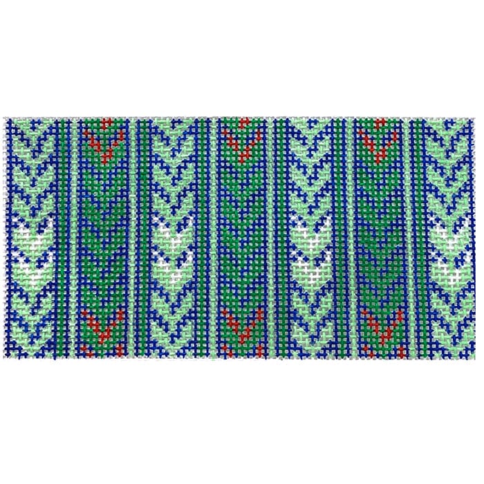 Navy Vine 3x6 Insert Painted Canvas Anne Fisher Needlepoint LLC
