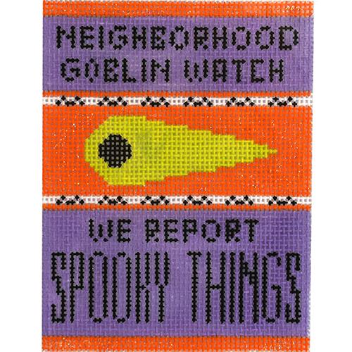 Neighborhood Goblin Watch Ornament Painted Canvas Kimberly Ann Needlepoint - 1