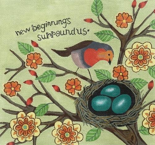 New Beginnings Surround Us Painted Canvas Ewe & Eye