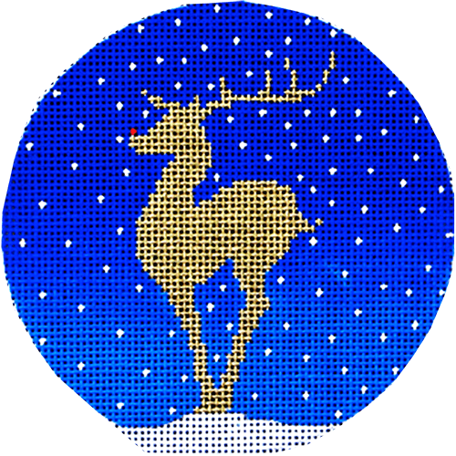 New Reindeer Painted Canvas Vallerie Needlepoint Gallery - 1