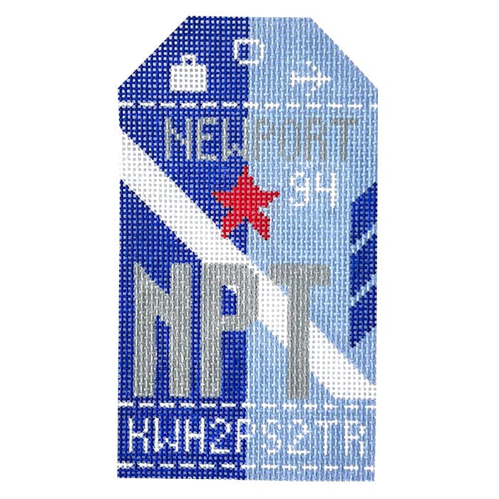 Newport NPT Travel Tag Painted Canvas Hedgehog Needlepoint - 1