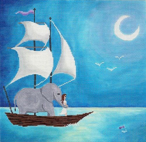Night Ride Painted Canvas CBK Needlepoint Collections - 1