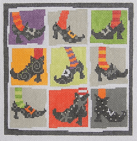 Nine Witches Boots Painted Canvas Pippin