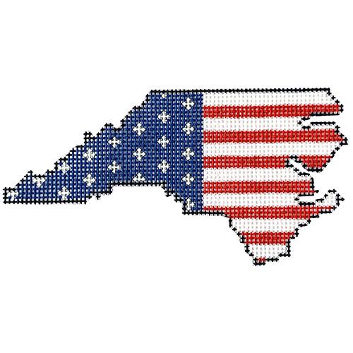 North Carolina Stars & Stripes Painted Canvas Kangaroo Paw Designs - 1