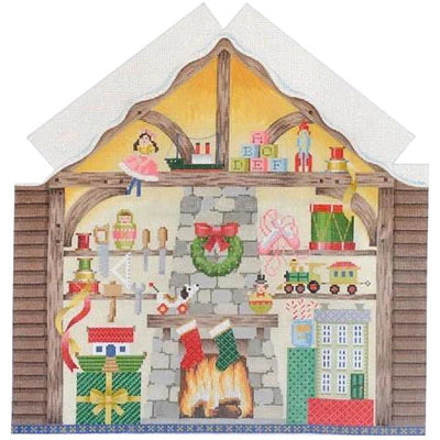 North Pole Series Santa's Workshop Painted Canvas Kirk & Bradley - 1