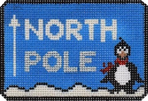 North Pole Sign Painted Canvas Pippin - 1