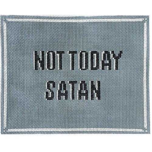 Not Today Satan Blue Painted Canvas Eva Howard - 1