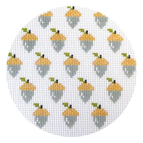 November Acorns Painted Canvas The Plum Stitchery - 1
