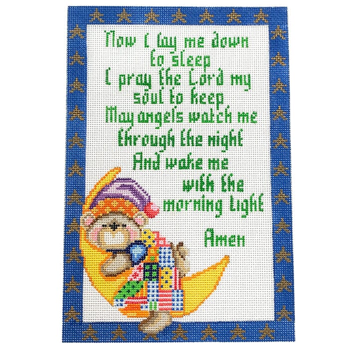 Now I Lay Me Down to Sleep 18 mesh Painted Canvas NeedleDeeva - 1