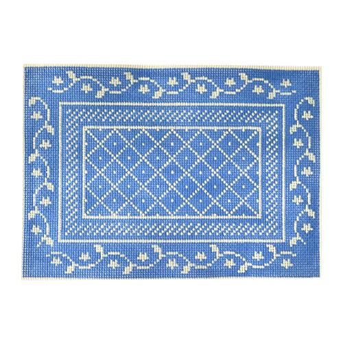 N's Bee Needle Case Cobalt Blue and Cream Painted Canvas Whimsy & Grace - 1