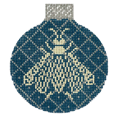 N's Bee Reflection Teal and Silver Painted Canvas Whimsy & Grace - 1