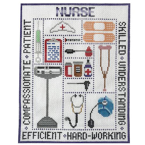 Nurse Collage Painted Canvas The Meredith Collection - 1