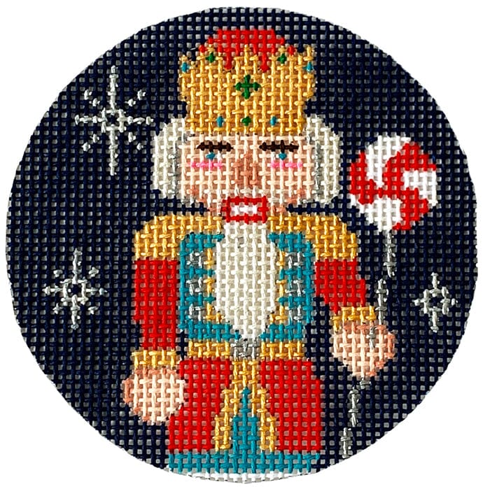 Nutcracker Closeup Round Painted Canvas Alice Peterson Company - 1