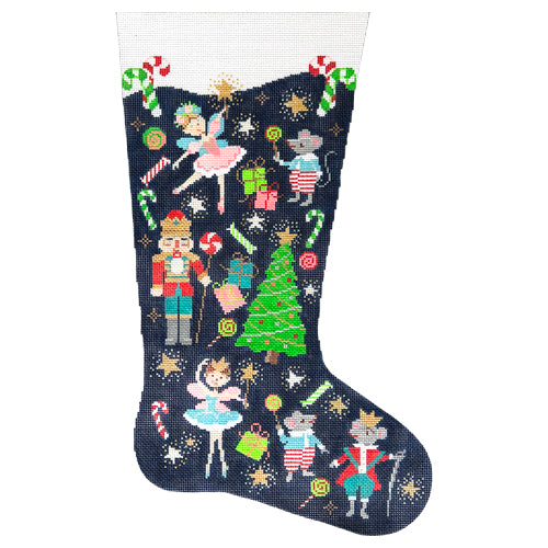 Nutcracker Dream Stocking Painted Canvas Alice Peterson Company - 1