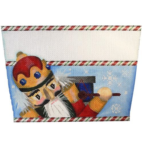 Nutcracker Drummer Stocking Cuff Painted Canvas Associated Talents - 1