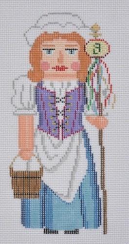 Nutcracker Eight Maids a Milking Painted Canvas Susan Roberts Needlepoint Designs, Inc. - 1