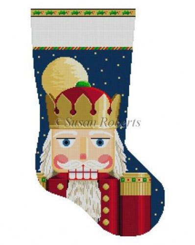 Nutcracker Face Stocking Painted Canvas Susan Roberts Needlepoint Designs, Inc.
