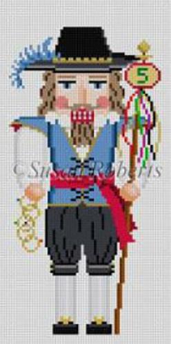 Nutcracker Five Golden Rings Painted Canvas Susan Roberts Needlepoint Designs, Inc.