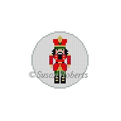 Nutcracker Round 2.5" Painted Canvas Susan Roberts Needlepoint Designs Inc.