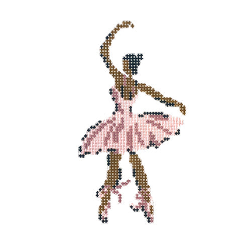 Nutcracker Series Ballerina Arabesque Painted Canvas The Plum Stitchery - 1