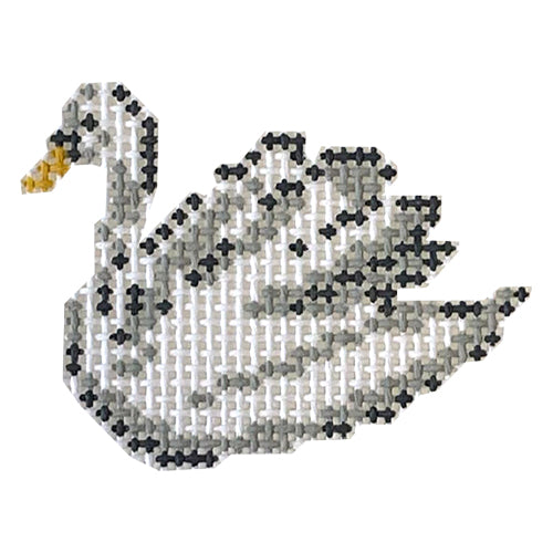 Nutcracker Series Swan Left Painted Canvas The Plum Stitchery - 1