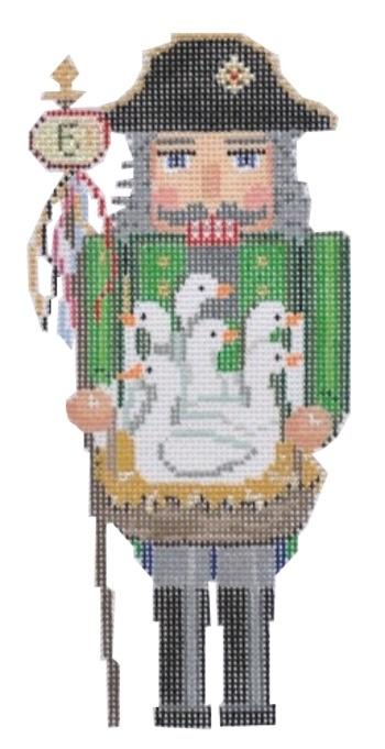 Nutcracker Six Geese A Laying Painted Canvas Susan Roberts Needlepoint Designs, Inc. - 1
