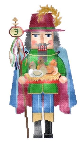 Nutcracker Three French Hens Painted Canvas Susan Roberts Needlepoint Designs, Inc. - 1