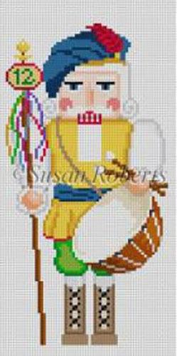 Nutcracker Twelve Drummers Drumming Painted Canvas Susan Roberts Needlepoint Designs, Inc.