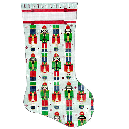 Nutcrackers on Blue Stocking Painted Canvas KCN Designers - 1
