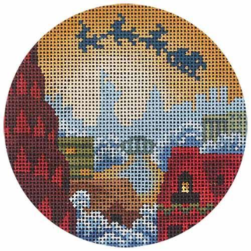 NYC Santa Ornament Painted Canvas Abigail Cecile - 1