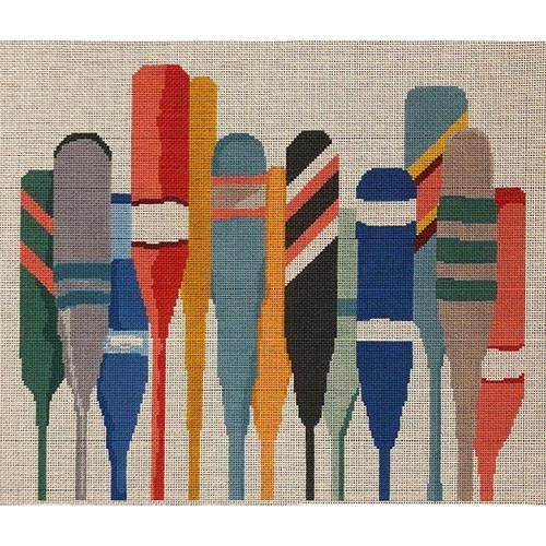 Oars Painted Canvas A Stitch in Time - 1