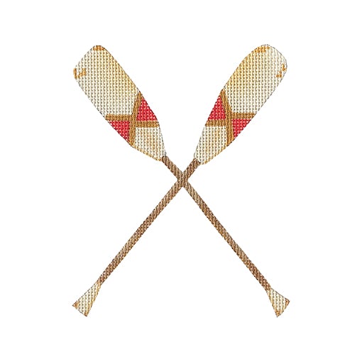 Oars with Red Band Painted Canvas All About Stitching/The Collection Design 