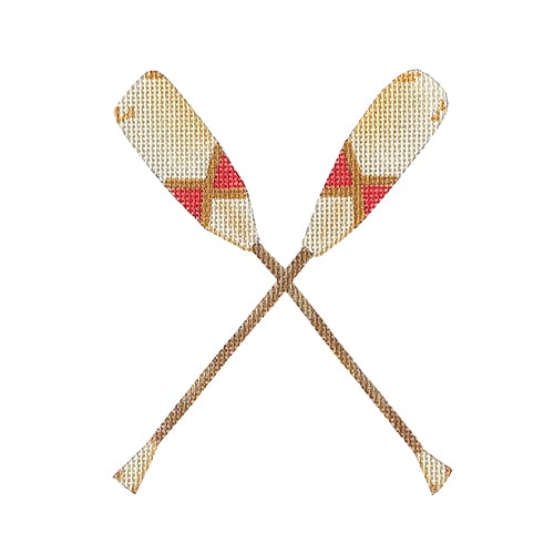 Oars with Red Band Painted Canvas All About Stitching/The Collection Design - 1