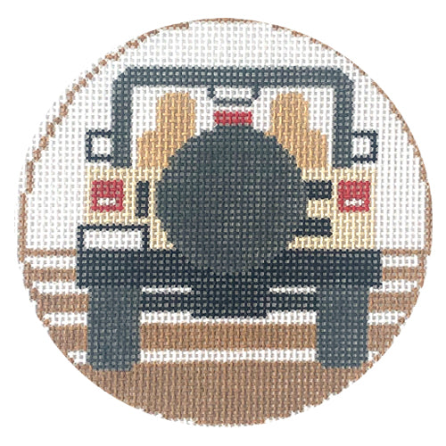 Off Road Monogram Round Painted Canvas Rachel Donley