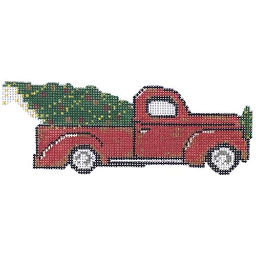 Oh, Christmas Truck Painted Canvas Alice & Blue