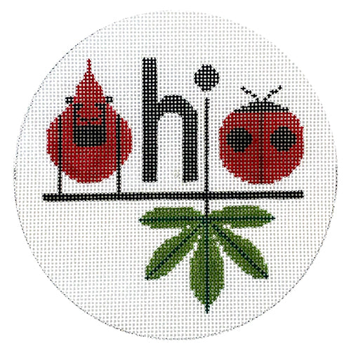 Ohio Ornament Painted Canvas Charley Harper - 1