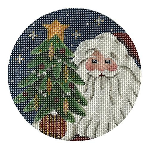 Old Father Christmas Painted Canvas Rebecca Wood Designs - 1