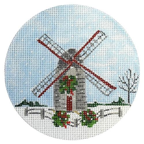 Old Mill Painted Canvas The Plum Stitchery - 1