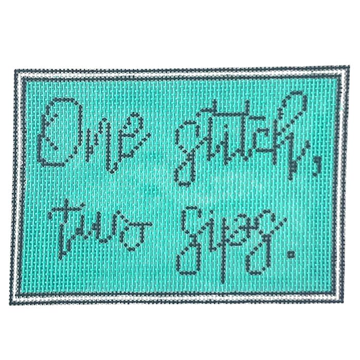 One Stitch Two Sips Painted Canvas A Poore Girl Paints - 1